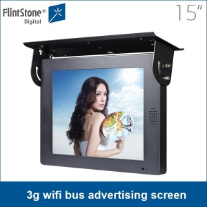 15 "Schermo LCD wifi 3g pubblicità autobus, schermi pubblicitari digitali, schermi sospesi pubblicitari LCD TV
